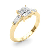 1.55ct Princess-cut Tapered Baguette Three Stone Diamond Engagement Ring Setting (0.50ctw) In 14k White Gold - simonbjewels.co