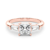 1.55ct Princess-cut Tapered Baguette Three Stone Diamond Engagement Ring Setting (0.50ctw) In 14k White Gold - simonbjewels.co