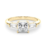 1.55ct Princess-cut Tapered Baguette Three Stone Diamond Engagement Ring Setting (0.50ctw) In 14k White Gold - simonbjewels.co