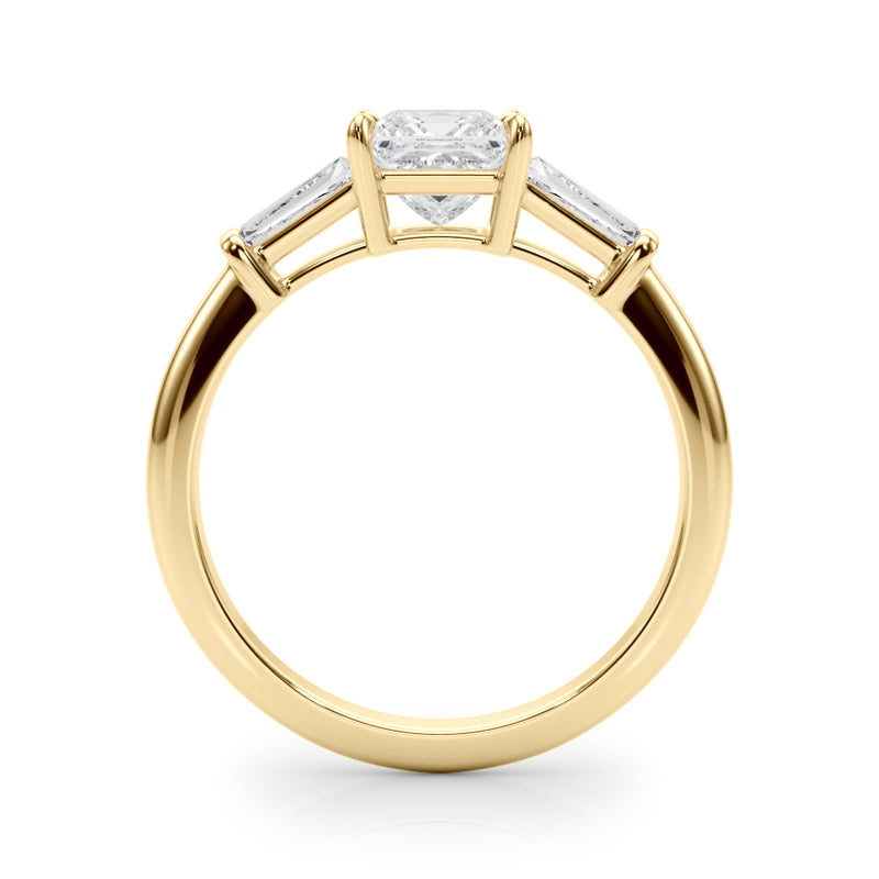 1.55ct Princess-cut Tapered Baguette Three Stone Diamond Engagement Ring Setting (0.50ctw) In 14k White Gold - simonbjewels.co