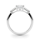 1.55ct Princess-cut Tapered Baguette Three Stone Diamond Engagement Ring Setting (0.50ctw) In 14k White Gold - simonbjewels.co