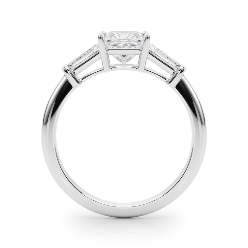 1.55ct Princess-cut Tapered Baguette Three Stone Diamond Engagement Ring Setting (0.50ctw) In 14k White Gold - simonbjewels.co