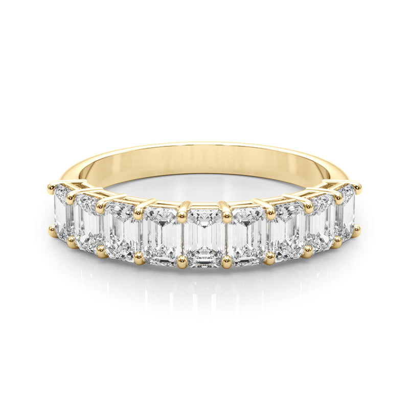 1.50 Carat 9 Stone Emerald cut Diamond Wedding Band Anniversary Ring Set In 14k White Gold - simonbjewels.co