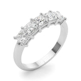 1.00 Ctw 5 Stone Princess-cut Diamond Wedding Band Anniversary Ring Set In 14k White Gold - simonbjewels.co