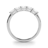 1.00 Ctw 5 Stone Princess-cut Diamond Wedding Band Anniversary Ring Set In 14k White Gold - simonbjewels.co