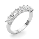 1.25 Carat 7 Stone Princess-cut Diamond Wedding Band Anniversary Ring Set In 14k White Gold - simonbjewels.co