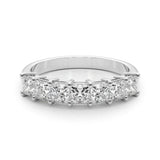 1.25 Carat 7 Stone Princess-cut Diamond Wedding Band Anniversary Ring Set In 14k White Gold