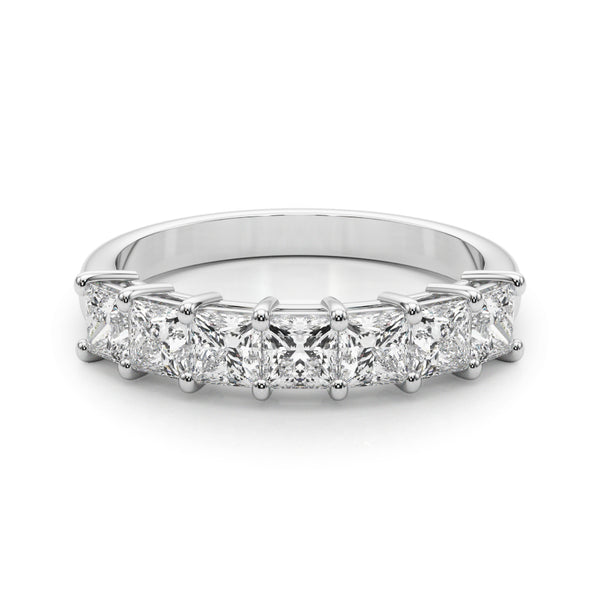 1.25 Carat 7 Stone Princess-cut Diamond Wedding Band Anniversary Ring Set In 14k White Gold