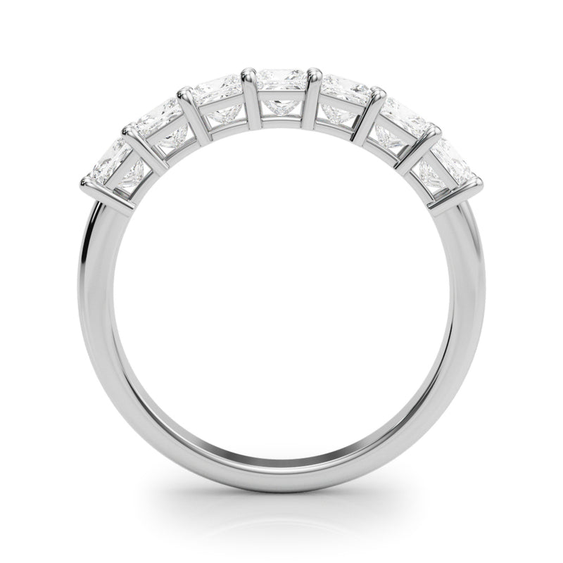 1.25 Carat 7 Stone Princess-cut Diamond Wedding Band Anniversary Ring Set In 14k White Gold - simonbjewels.co