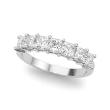 1.25 Carat 7 Stone Princess-cut Diamond Wedding Band Anniversary Ring Set In 14k White Gold - simonbjewels.co