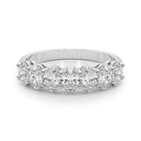 2.00 Carat 7 Stone Oval-shaped Diamond Wedding Band Anniversary Ring Set In 14k White Gold