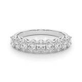 1.50 Carat 9 Stone Oval-cut Diamond Wedding Band Anniversary Ring Set In 14k White Gold - simonbjewels.co