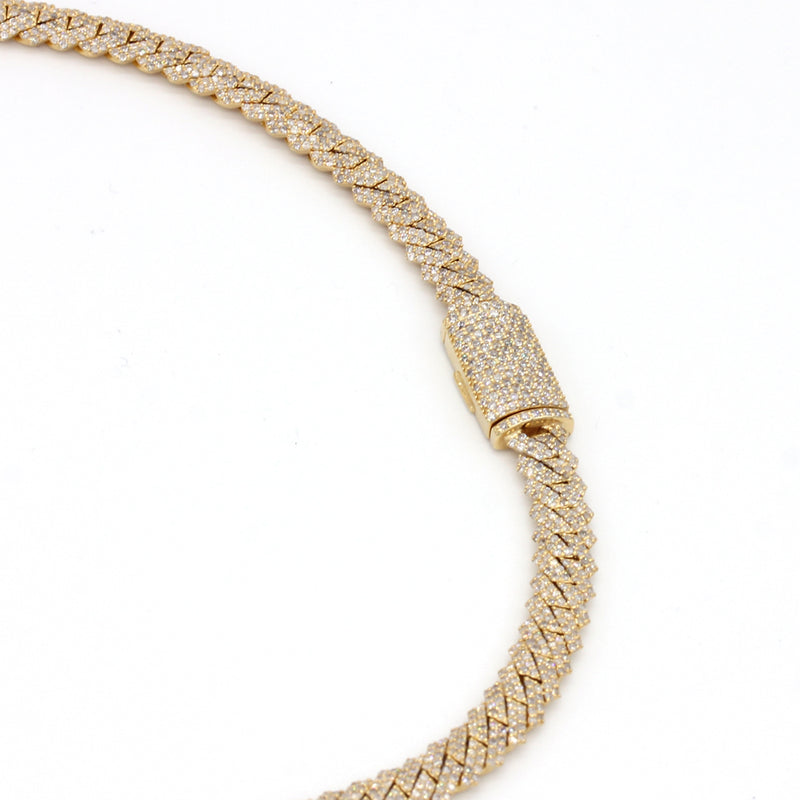 12.41 Carats F-VS Cuban Link Diamond Chain Necklace 66 Grams Solid 14k Gold - simonbjewels.co