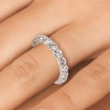 3.05 Carat Round Diamond V-Prong Eternity Wedding Band Anniversary Ring in 14k Gold - simonbjewels.co