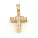 1.34 Carat F-VS Natural Round Diamond Cross Pendant Solid 14k Gold - simonbjewels.co