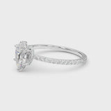 1.25ct Pear Shape Petite Micropavé Hidden Halo Diamond Engagement Ring Setting (0.25ctw) In 14k White Gold