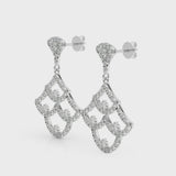 2.20 carat Round Diamond Micropave Chandelier Drop earrings set in 14K Gold