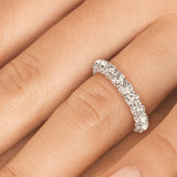 1.50ct Round cut 9 Stone U Prong Diamond Wedding Band Anniversary Ring Set In 14k White Gold - simonbjewels.co