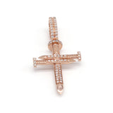 1/2 Carat F-VS Diamond Cross Screw Nail Pendant Solid 14k Rose Gold - simonbjewels.co