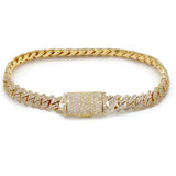 5.26 Carat F-VS Diamond Cuban Link Bracelet 31 Grams 14k Yellow Gold - simonbjewels.co