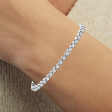 3.20 ct Round cut Diamond Illusion Tennis Bracelet 14K White Gold - simonbjewels.co