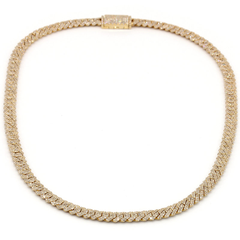 12.41 Carats F-VS Cuban Link Diamond Chain Necklace 66 Grams Solid 14k Gold - simonbjewels.co