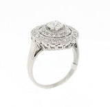 1940's Antique Vintage Art-deco Solitaire Natural Diamond Platinum Estate Ring - simonbjewels.co