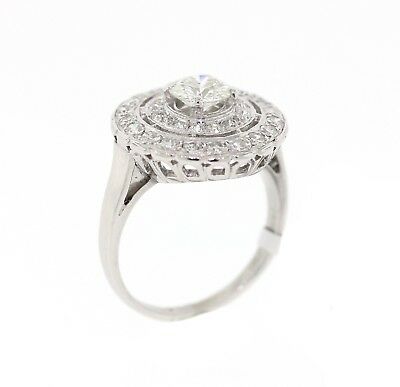 1940's Antique Vintage Art-deco Solitaire Natural Diamond Platinum Estate Ring - simonbjewels.co