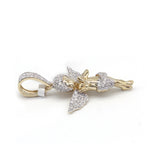 0.85 Carat F-VS Natural Diamond Baby Angel Pendant Solid 14k Gold - simonbjewels.co