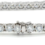 17.80 ctw Round Brilliant Diamond Eternity Tennis Bracelet Set In 14k White Gold - simonbjewels.co