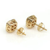 1.15 ctw Round Diamond Micropave cluster Earrings in 14k Yellow Gold - simonbjewels.co