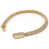 5.26 Carat F-VS Diamond Cuban Link Bracelet 31 Grams 14k Yellow Gold - simonbjewels.co