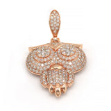 2.74 Carat F-VS Natural Round Diamond Owl Pendant Solid 14k Gold - simonbjewels.co