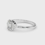 0.85 ct tw Emerald cut Vintage Diamond Engagement Ring Setting (0.10 ct tw) In 18k Gold