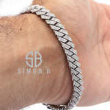 6 Carat F-VS Diamond Cuban Link Bracelet 50 Grams 14k White Gold - simonbjewels.co