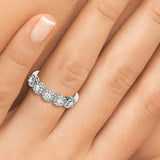 1.05ct  F-VS Diamond 5-Stone Cluster Wedding Band Anniversary Ring 14k White Gold - simonbjewels.co