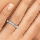 0.33ct Round Diamond 2-Row Matching Micro-Pave Wedding Band in 14k Gold - simonbjewels.co