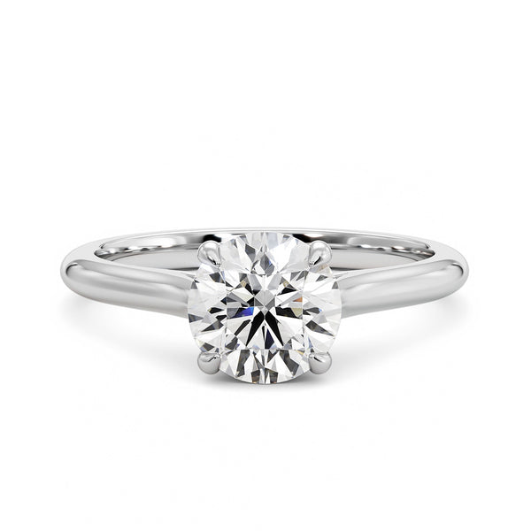 1.75ct Round cut 4-Prong Wire Band Solitaire Diamond Engagement Ring Setting In 14k Gold - simonbjewels.co