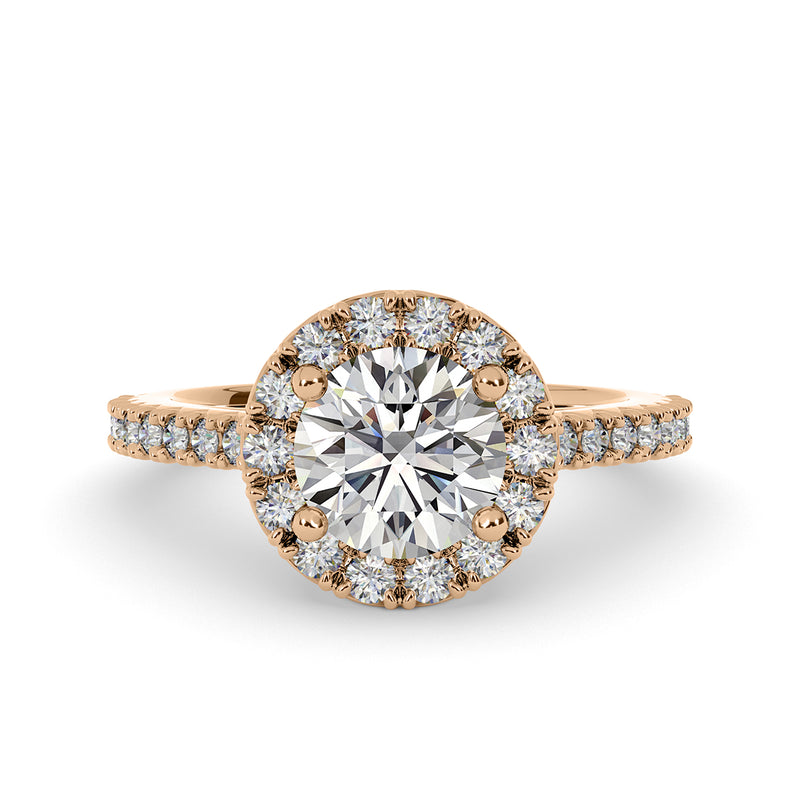 1.25ct Round Cut Halo Diamond Engagement Ring Setting (0.45ctw) In 14k Gold - simonbjewels.co