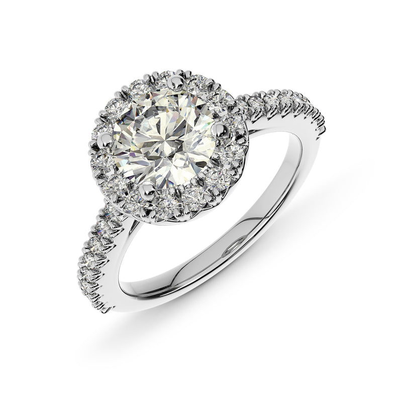 1.25ct Round Cut Halo Diamond Engagement Ring Setting (0.45ctw) In 14k Gold - simonbjewels.co