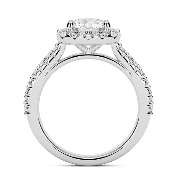 1.25ct Round Cut Halo Diamond Engagement Ring Setting (0.45ctw) In 14k Gold - simonbjewels.co