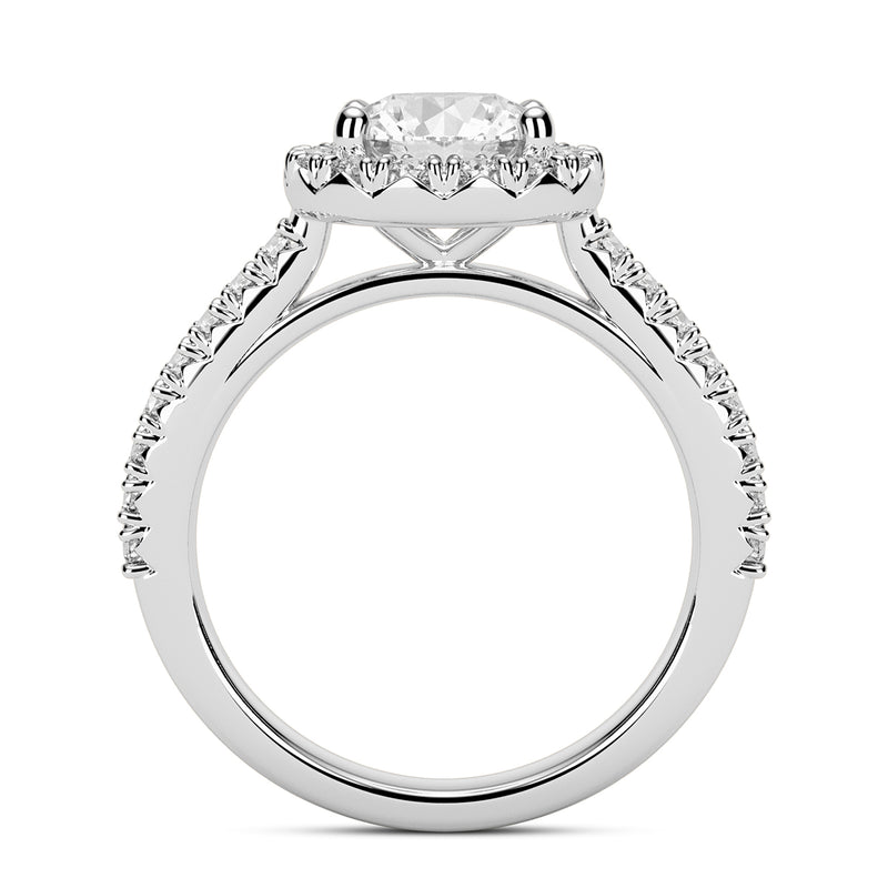 1.25ct Round Cut Halo Diamond Engagement Ring Setting (0.45ctw) In 14k Gold - simonbjewels.co