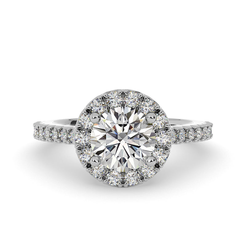 1.25ct Round Cut Halo Diamond Engagement Ring Setting (0.45ctw) In 14k Gold - simonbjewels.co