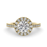 1.25ct Round Cut Halo Diamond Engagement Ring Setting (0.45ctw) In 14k Gold - simonbjewels.co