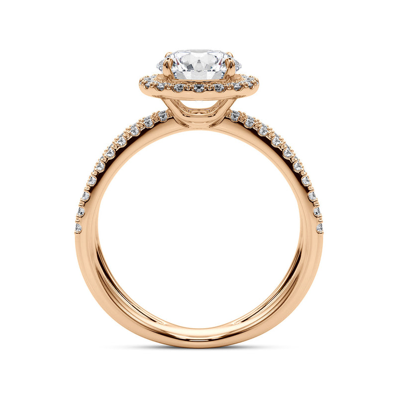 1.25ct Round Cut Infinity Halo Diamond Engagement Ring Setting (0.51ctw) In 14k Gold - simonbjewels.co