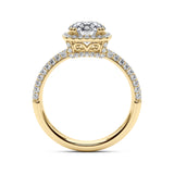 1.75ct Round Brilliant Micropavé Halo Diamond Engagement Ring Setting (0.45ctw) In 14k White Gold - simonbjewels.co