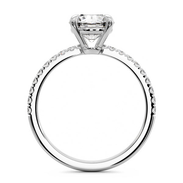 1.50ct Round Brilliant Petite Micropavé Diamond Engagement Ring Setting (0.25ctw) In 14k White Gold - simonbjewels.co