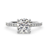 2.00ct Round Cut Hidden Halo Diamond Engagement Ring Setting (0.30ctw) In 14k Gold - simonbjewels.co