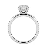 1.50ct Round Brilliant Micropavé Diamond Engagement Ring Setting (0.25ctw) In 14k White Gold - simonbjewels.co