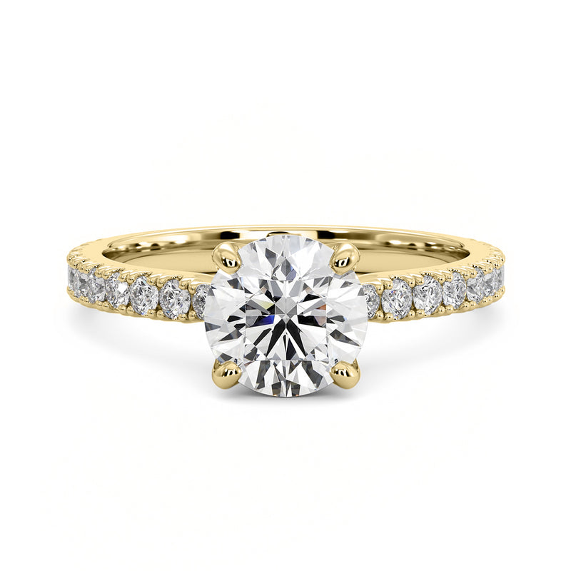 1.50ct Round Brilliant Petite Micropavé Diamond Engagement Ring Setting (0.25ctw) In 14k White Gold - simonbjewels.co